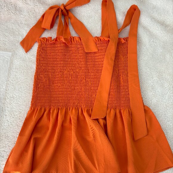 Bright Orange Smocked Top - Picture 1 of 3